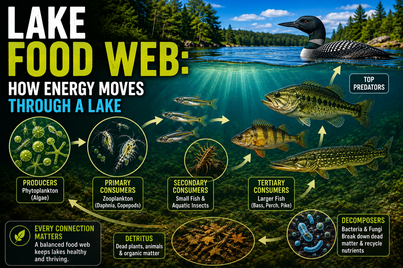 Lake Food Web: How Energy Moves Through a Lake