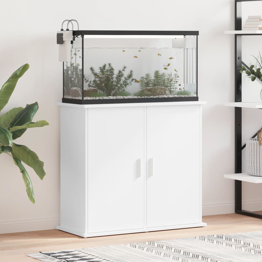 NNEVL Aquarium Stand White 81x36x73 cm Engineered Wood-0